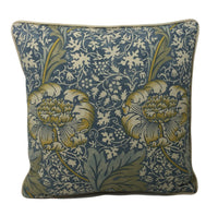 Thumbnail for William Morris - Kennet - Sea Blue / Lichen - Contrast Piped Cushion Cover Throw Pillow Designer Home Decor