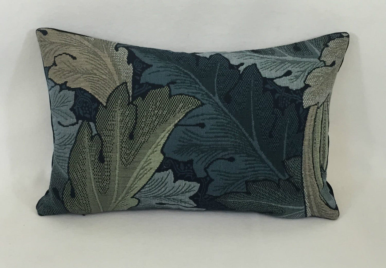 William Morris - Acanthus Tapestry - Indigo / Mineral - Cushion Cover - Classic Woven Leaves Designer Cushion Cover - Luxury Throw Pillow