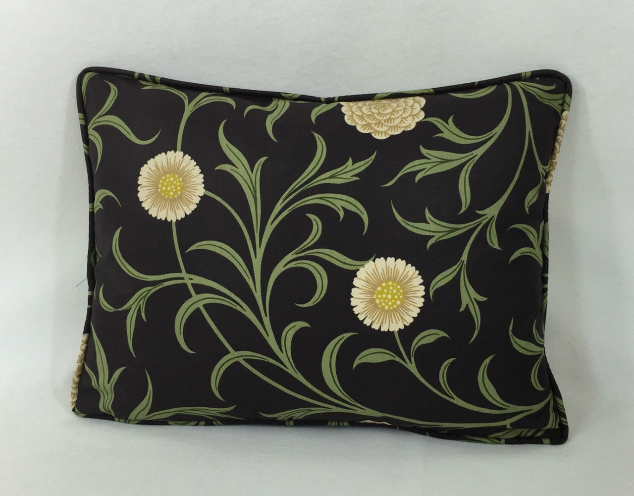 William Morris - Scroll - Black / Thyme - Cushion Cover Throw Pillow Designer Home Decor