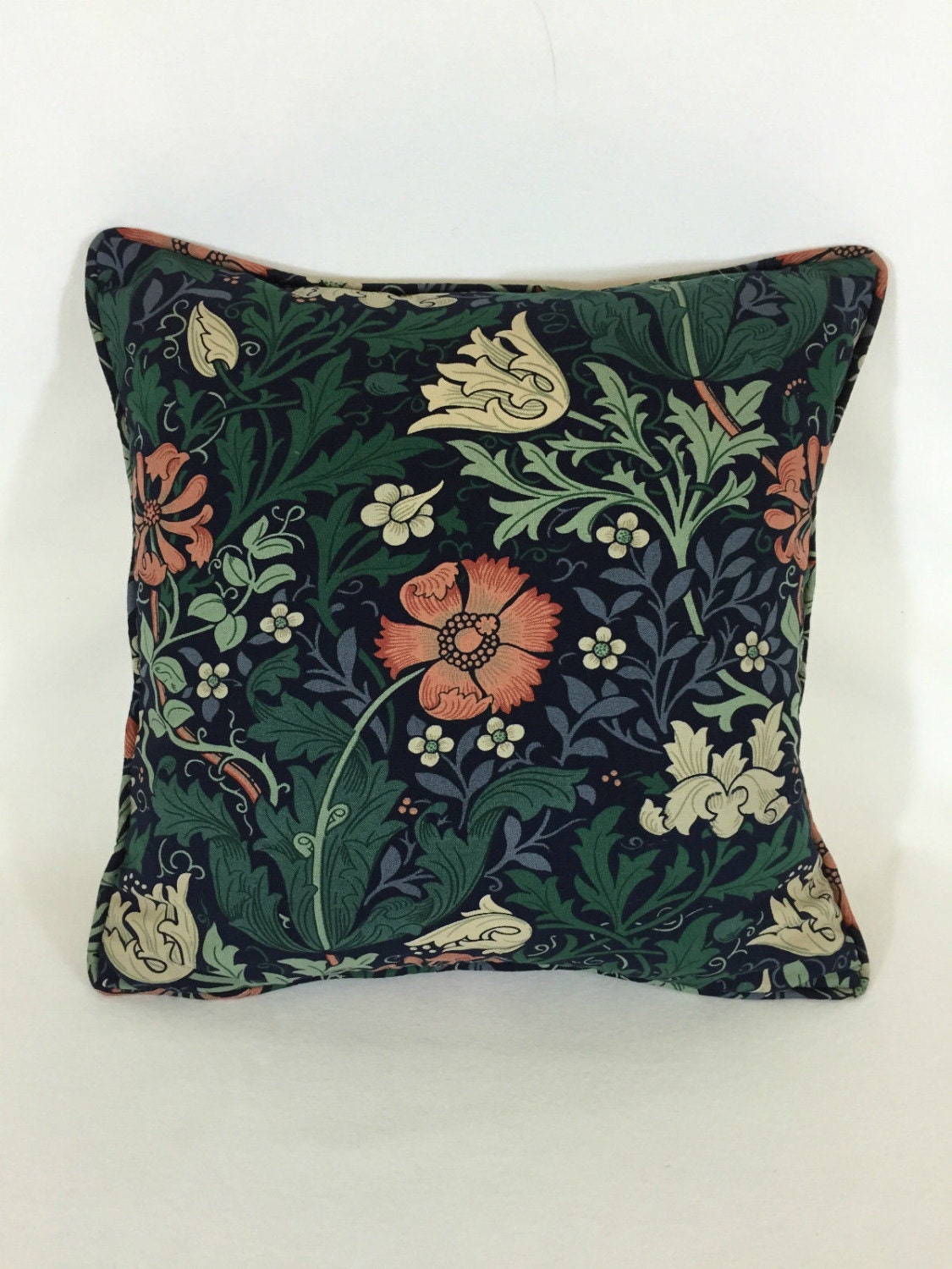 William Morris - Compton - Indigo / Green - Stunning Classic Designer Cushion Cover Throw Pillow Designer Home Decor