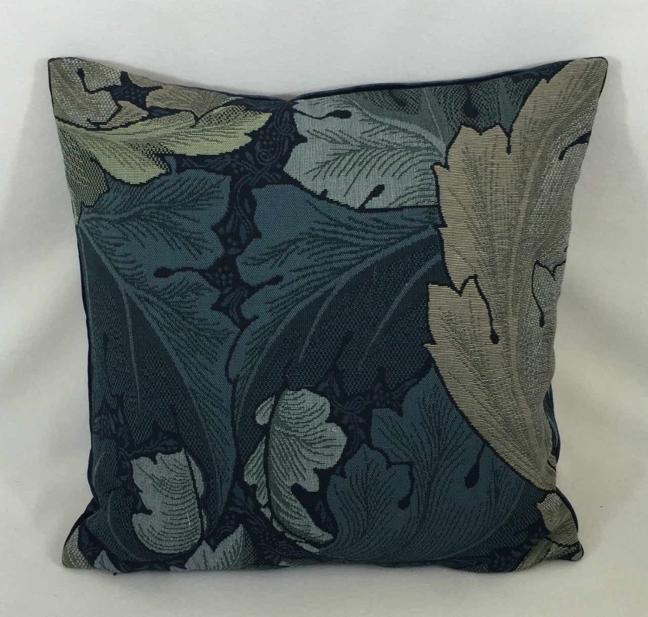 William Morris - Acanthus Tapestry - Indigo / Mineral - Cushion Cover - Classic Woven Leaves Designer Cushion Cover - Luxury Throw Pillow