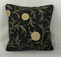 Thumbnail for William Morris - Scroll - Black / Thyme - Cushion Cover Throw Pillow Designer Home Decor