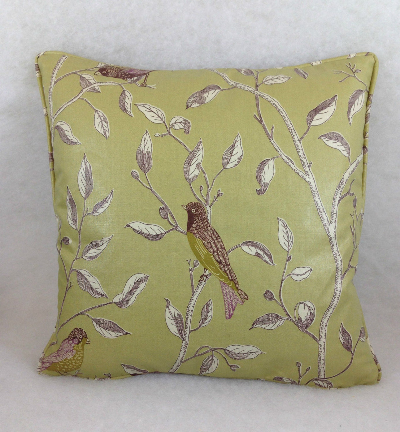 Sanderson - Finches - Sage - Cushion Cover Throw Pillow Designer Home Decor