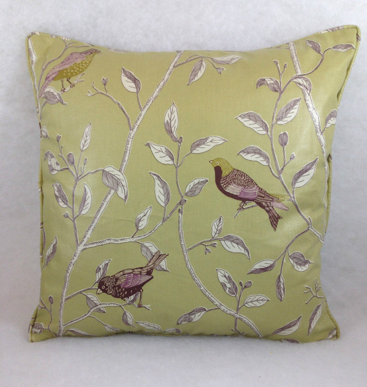 Sanderson - Finches - Sage - Cushion Cover Throw Pillow Designer Home Decor