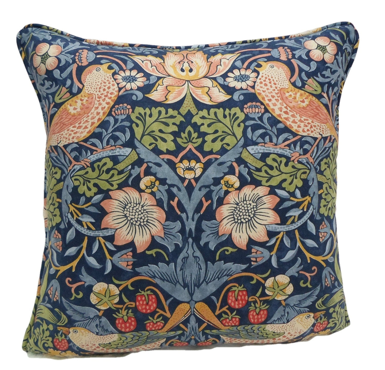 William Morris - Strawberry Thief - Indigo / Mineral - Stunning Iconic Classic Designer Cushion Cover - Handmade Home Decor - Luxury Throw