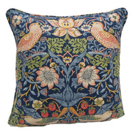 Thumbnail for William Morris - Strawberry Thief - Indigo / Mineral - Stunning Iconic Classic Designer Cushion Cover - Handmade Home Decor - Luxury Throw