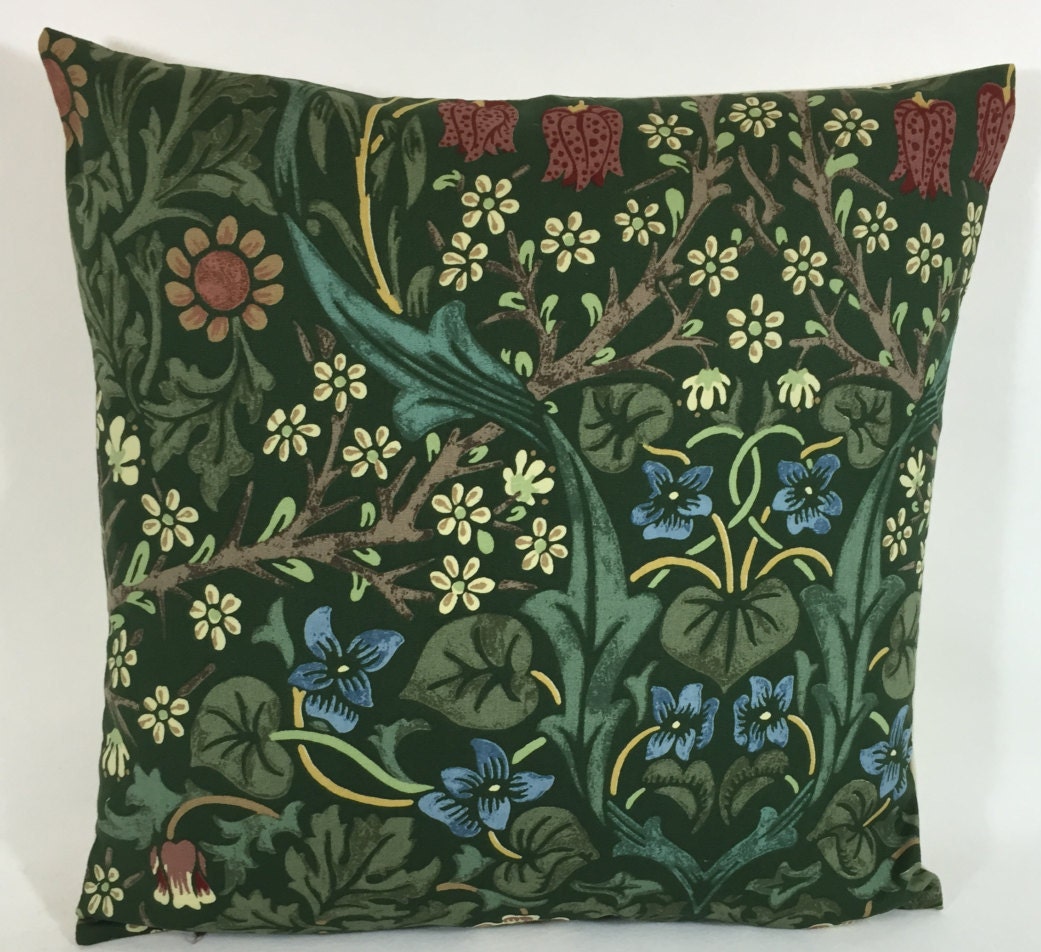 William Morris - Blackthorn - Green - Cushion Cover - Stunning Classic English Designer Cushion Cover Throw Pillow Home Decor