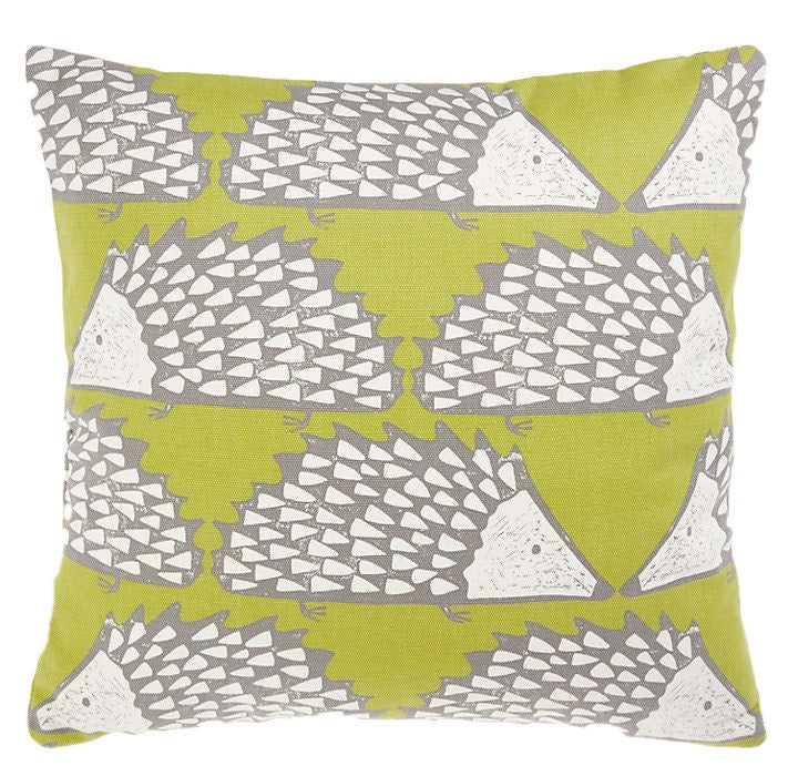 Scion - Spike - Kiwi or Honey - Cute Geometric Hedgehog Cushion Cover Handmade Throw Pillow Designer Home Decor