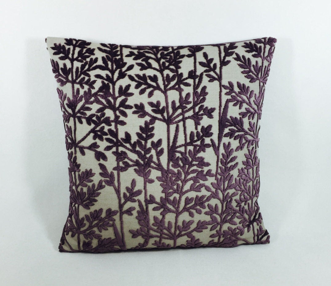 Voyage - Batur - Fig - Stunning Woven Velvet Cushion Cover Throw Pillow Designer Home Decor